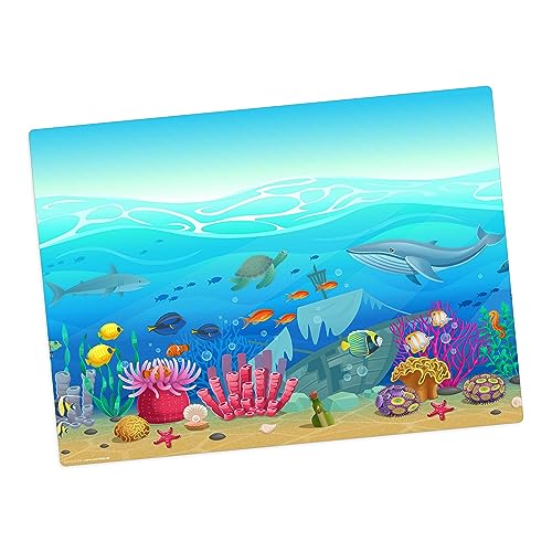 Tischset | Platzset abwaschbar – Illustrierte Unterwasserwelt für Kinder – 44 x 32 cm – aus hochwertigem Vinyl von Tischsetmacher