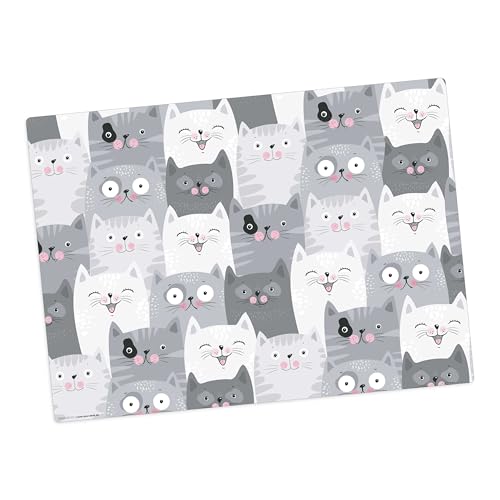 Tischset | Platzset abwaschbar - Katzen Konferenz - 44 x 32 cm - aus hochwertigem Vinyl - Made in Germany von Tischsetmacher