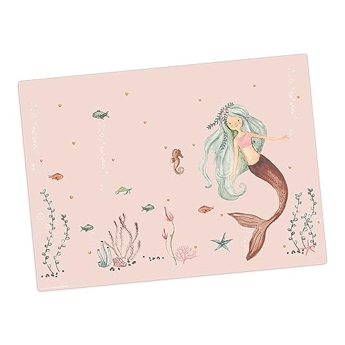 Tischset | Platzset abwaschbar - Meerjungfrau im rosa Meer - 44 x 32 cm - aus hochwertigem Vinyl - Made in Germany Tischset | Platzset abwaschbar - Meerjungfrau im rosa Meer - 44 x 32 cm - aus hochwertigem Vinyl - Made in Germany von Tischsetmacher