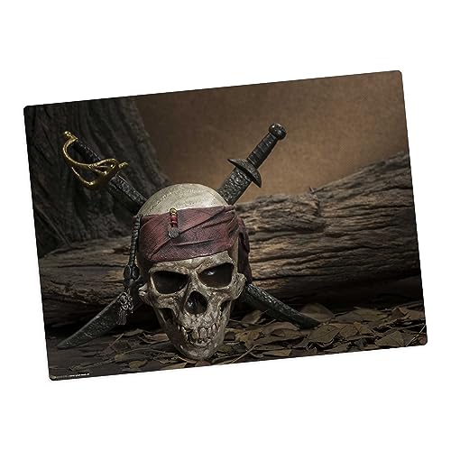 Tischset | Platzset abwaschbar – Totenkopf mit Piratensäbel - Jolly Roger – 44 x 32 cm – aus hochwertigem Vinyl von Tischsetmacher