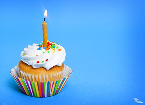 Tischsets I Platzsets - Erster Geburtstag -Geburtstags-Cupcake mit Streuseln - 12 Stück in hochwertiger Aufbewahrungsmappe von Tischsetmacher