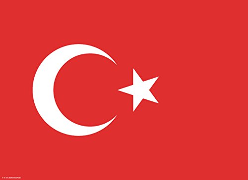 Tischset | Platzset aus Premium Papier - Türkei Flagge - 10 Stück - hochwertige Tischdekoration 44 x 32 cm ideale Dekoration für Motto-Partys oder türkische Abende von Tischsetmacher