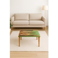 Einzigartiger Couchtisch Aus Holz Und Epoxidharz, Tisch, Echtholz, Unikat, Rivertable, Lichterkette von TischundKunst