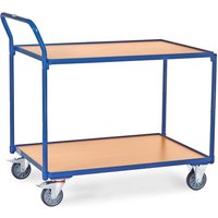 fetra® Tischwagen, TK 300 kg, 2 Etagen à 1.000 x 700 mm, hochstehender Schiebebügel von fetra®