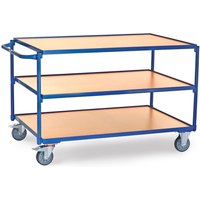 fetra® Tischwagen, TK 300 kg, 3 Etagen à 1.200 x 800 mm, waagerechter Schiebebügel von fetra®