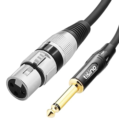 Tisino Female XLR auf 1/4 (6,35 mm) TS Mono Jack Unsymmetrisches Mikrofonkabel Mikrofonkabel für dynamisches Mikrofon - 2 Meters von Tisino