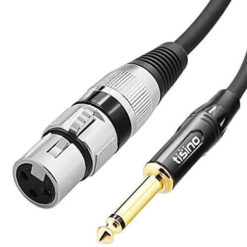 Tisino Female XLR auf 6,35 mm TS Mono Jack Unsymmetrisches Mikrofonkabel Mikrofonkabel für dynamisches Mikrofon - 5 Meter von Tisino