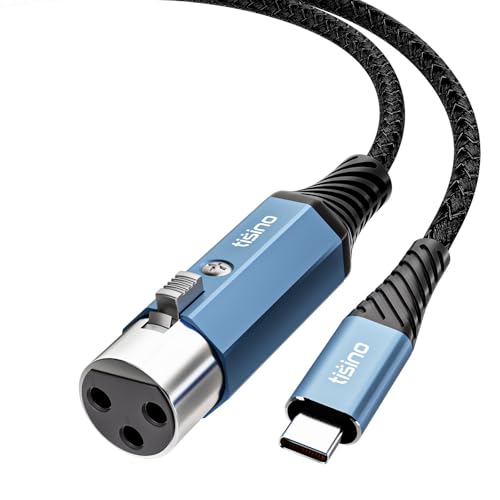 Tisino XLR auf USB C Mikrofonkabel, Upgraded Hi-Fi Audio Recording Kabel USB C Mikrofonkabel für dynamische Mikrofone/Recorder/Laptop/Tablet (1M) von Tisino