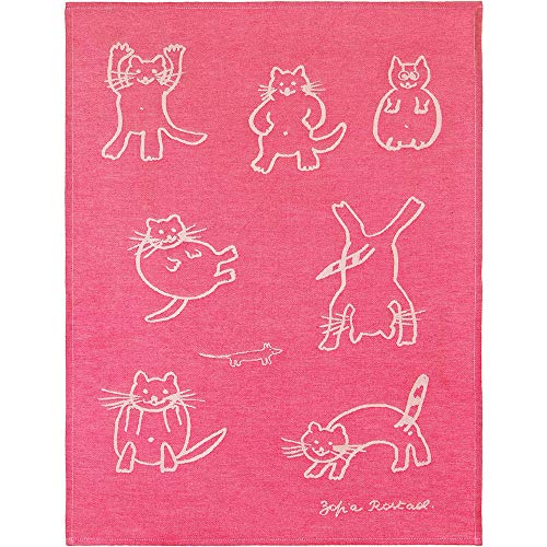 Moutet Torchon Küchenhandtuch Geschirrtuch Handtuch, hochwertige Baumwolle in Frankreich gewebt, limitiertes Motiv 7 Katzen 1 Maus von Tissage Moutet