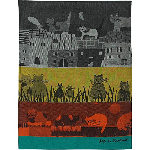 Moutet Torchon Küchenhandtuch Geschirrtuch Handtuch, hochwertige Baumwolle in Frankreich gewebt, limitiertes Motiv Nacht der Katzen Moutet Torchon Küchenhandtuch Geschirrtuch Handtuch, hochwertige Baumwolle in Frankreich gewebt, limitiertes Motiv Nacht der Katzen von Tissage Moutet