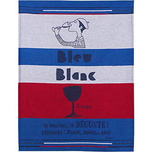 Moutet Torchon Küchenhandtuch Geschirrtuch Handtuch, hochwertige Baumwolle in Frankreich gewebt, limitiertes Motiv Tricolore Blau Weiß Rot von Tissage Moutet