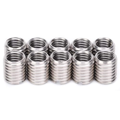 Tissting 10 Stück Gewindeeinsätze Mutter, Gewinde Reparatur Set Innengewinde M10 1.5 mm Außengewinde M12 1.75 mm Muttern Reparaturwerkzeug Edelstahl für Mechanische Automobil von Tissting