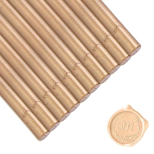 10 Stück Siegelwachs Sticks 7mm, Umschlag Versiegeln Wachs Sticks Siegelwachs Klebepistole Wachs Sticks Flexible Heat Seal Sticks für Umschläge, Briefe, Hochzeit Einladungen, Backen Stempel Briefe von Tissting