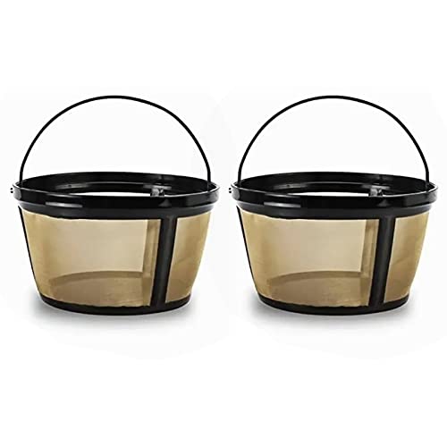 2 Stück Kaffeefilter, Edelstahl Kaffeemaschine Wiederverwendbar Kegelförmig Kaffeefilter Gold Konischer Filter Metall Tropfständer Tasse für Zuhause, Büro von Tissting