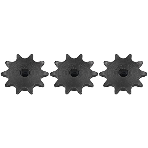 3 Stück 10 Zähne Stahl Kettenrad, 5307-1006-0010 Antriebszahnrad Reparatur Ersatz Zubehör 8mm Teilung 6mm D Loch Set für mechanische Fahrrad Ausrüstung von Tissting