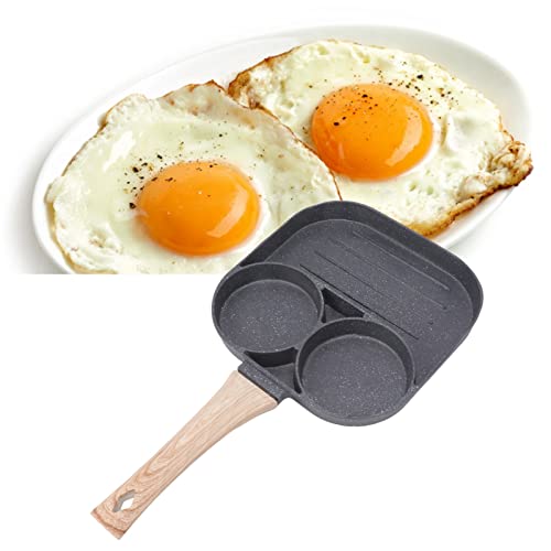 3 in 1 Bratpfanne Pfannkuchenpfanne 18 x 18 cm Aluminium Antihaftbeschichtung Omelette Pfanne mit Holz Griffe, Sandwichmaker Grillpfanne Toastpfanne für Gas Induktionsherd von Tissting