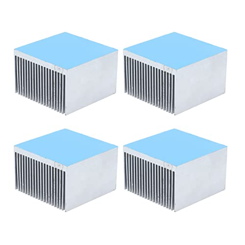 Tissting 4 Stück 60 mm Kühlkörper, 60 x 60 x 39 mm Aluminium Kühlkörper Kühlrippen Heizkörper Lamellen aus Aluminium Kit zum Kühlen von 3D Druckern und LED Lichtgeräten(Mit Kleber) von Tissting