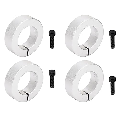 Tissting 4 Stück Geteilte Stellringe 25mm Innen Aluminiumlegierung Tiefenanschlagringe Klemm Wellenmanschette Klemmring für Sackkarren Reifen Bollerwagen von Tissting