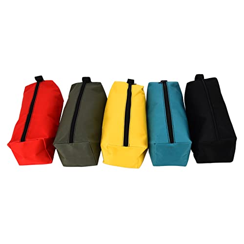 5 Stück Kleine Werkzeugtasche, 600D Polyester Wasserdicht Reißverschluss Mehrzweck Segeltuch Beutel, Tragbare Tool Kits Aufbewahrungstasche, Mini Schrauben Nägel Paquete(30x11cm/11,8x4.3 Zoll) von Tissting