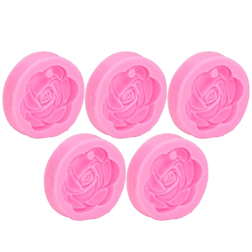 5Pcs Blume Resin Silikonform Kit, Kleine Blüte Kamelie Rose Harz Gießform Gießharz,Wiederverwendbare Handwerk Silikonform für Aromatherapie Gipsform (Rosa) von Tissting