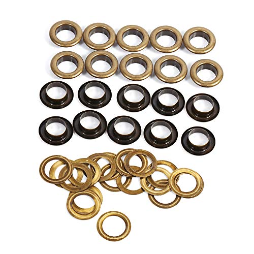 8-17 mm Doppelseitige Öse Hohlniete, Runde Metall Bronze Ösen mit Unterlegscheibe für DIY Kleidungstaschen Vorhänge Gürtelschuhe(12mm 20sets) von Tissting