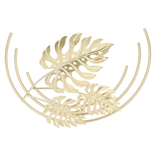 Tissting 9,4 Zoll Metall Wanddeko Gold, Wand Kunst Dekor Goldene Metall Kunst Blätter Home Dekorationen Modern Minimalistische hängende Wanddekoration für Wohnzimmer Schlafzimmer Büro Home(#A) von Tissting