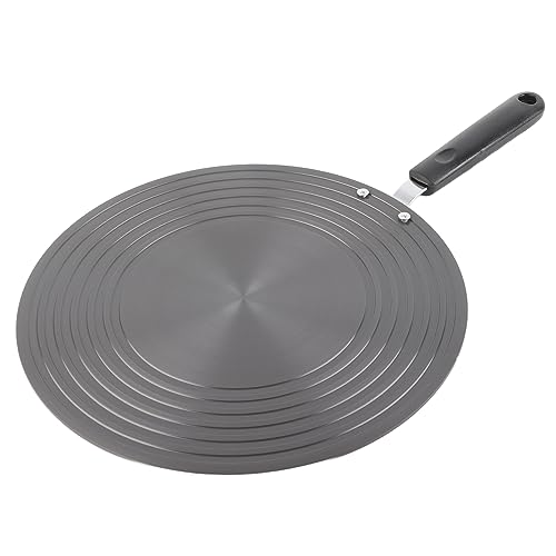 Adapterplatte mit Abnehmbar Griff, 24cm/28cm 6mm Dick Edelstahl Hitze Diffusor Platte Zwischenplatte Hitzeverteiler Ringplatte Adapter für Gas(28cm) von Tissting