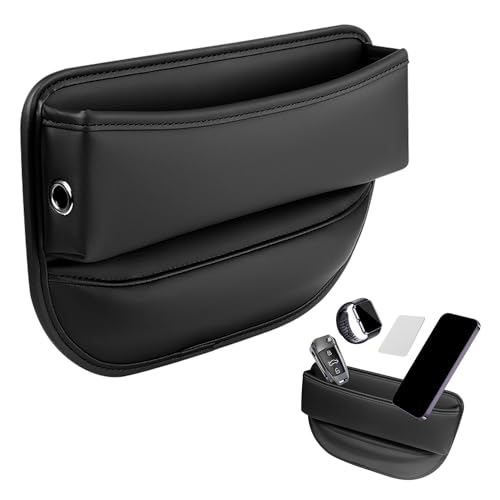 Aufbewahrungsbox für Autositze, PU Leder Autositz Lückenfüller, Autositz Gap Organizer Storage Box Auto Mittelkonsole, Auto Organizer Vorne für Holding Telefon, Sonnenbrille (30x20x5cm) von Tissting