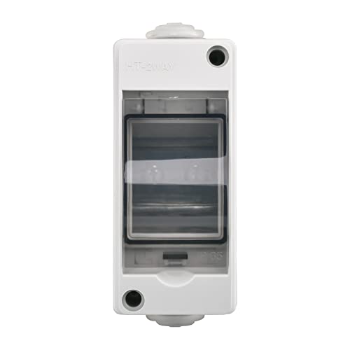Tissting Aufputz Verteilerkasten 1 Reihig 2 Module 54 x 90 x 120 mm IP65 Wasserdicht DIN Schiene Verteilerschrank Aufputz Sicherungskasten für Elektrik, Kommunikation von Tissting