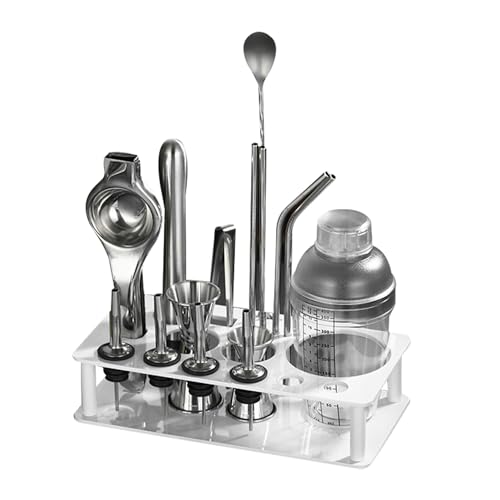 Barkeeper Set Abnehmbarer Platzsparender Kunststoff Barkeeper Werkzeughalter, 24 x 12 x 8 cm Cocktail Shaker Bar Getränke Werkzeug Kit für Zuhause, Bar, Party von Tissting