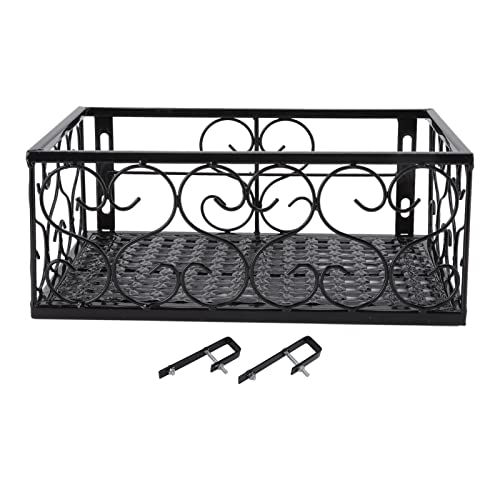 Blumentopfhalter Balkon, Dekoratives Regal aus Verdicktem Eisen Regal für Terrassengeländer mit Halterungen, Eisen Hängenden Regal Korb für Außen Garten Balkon Zaun Patio(Suitable for 2.5cm Railings) von Tissting