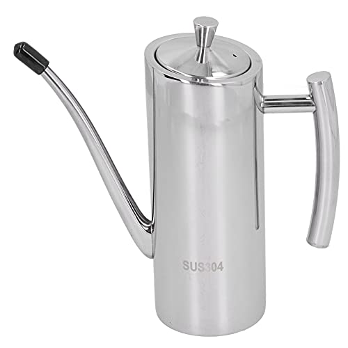 Edelstahl Oil Dispenser Flasche, Olivenöl Pourer Stopper Pot Sojasauce Essig Cruet Drizzler Ölbehälter Küche Speiseöl Behälter Ölkännchen mit Stopfen Ölflasche für Kochen Küche Restaurant BBQ (700ml) von Tissting