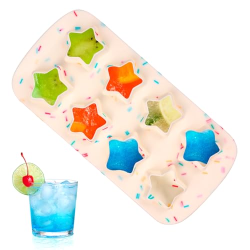 Tissting Eiswürfelform, 8 Gitter Silikon Eiswürfel 3D Stern Eiswürfel Form Ice Cube Tray Gefrierschrank Eiswürfelbereiter für Bier Cocktails Whisky Tissting Eiswürfelform, 8 Gitter Silikon Eiswürfel 3D Stern Eiswürfel Form Ice Cube Tray Gefrierschrank Eiswürfelbereiter für Bier Cocktails Whisky von Tissting