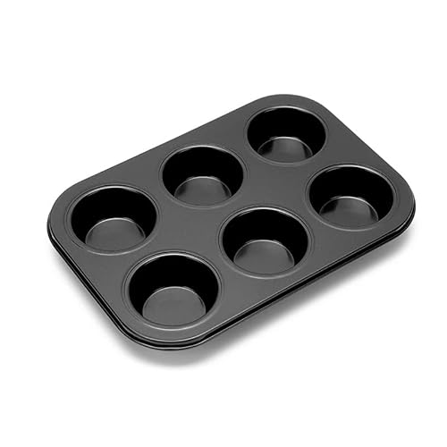 Kaiser Muffinform 6 Tassen 6,5cm Loch Antihaftbeschichtet Kohlenstoffstahl Muffin Cupcake Backblech, Mini Muffinformer Muffinblech für Brownies Kuchen Pudding von Tissting