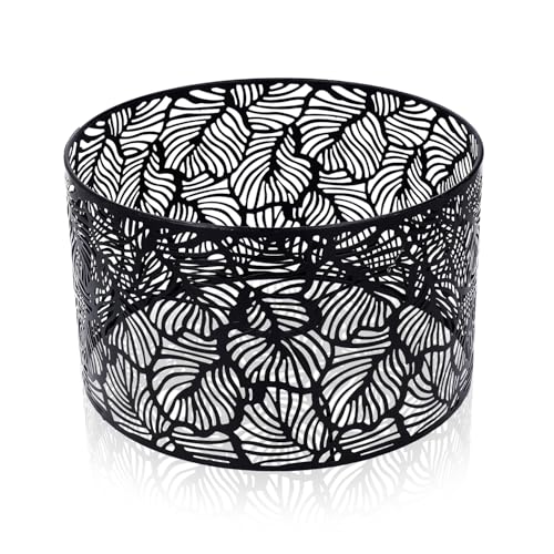 Tissting Kleine Lampenschirme E27 E14 Eisen Textur Lampenschirm 25 x 16 cm Nordischen Stil Intervention Lampshades für Tischlampen, Stehlampen, Hängelampen Schwarz von Tissting