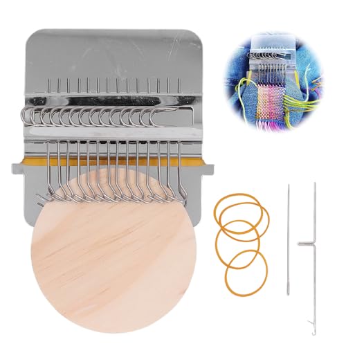 Kleine Webstuhl Set, Mini Handwebstuhl Maschine Loom Speedweve Stopfwerkzeug mit 14 Haken und Holzbrettern, DIY Webwerkzeuge für Stricken Nähen Socken, Kleidung von Tissting