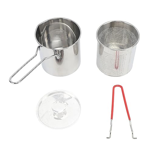 Kleiner Frittiertopf aus Edelstahl mit Olecranon-Umlenker, Edelstahl-Bratpfanne, kleiner Ölsparanschluss im japanischen Stil für die Küche, 3-teiliges Set: Topf + Korb + Deckel (3 -teiliges Set: Brat Kleiner Frittiertopf aus Edelstahl mit Olecranon-Umlenker, Edelstahl-Bratpfanne, kleiner Ölsparanschluss im japanischen Stil für die Küche, 3-teiliges Set: Topf + Korb + Deckel (3 -teiliges Set: Brat von Tissting