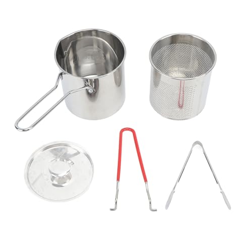 Kleiner Frittiertopf aus Edelstahl mit Olecranon-Umlenker, Edelstahl-Bratpfanne, kleiner Ölsparanschluss im japanischen Stil für die Küche, 3-teiliges Set: Topf + Korb + Deckel (4 -Stück -Set: Kleiner Frittiertopf aus Edelstahl mit Olecranon-Umlenker, Edelstahl-Bratpfanne, kleiner Ölsparanschluss im japanischen Stil für die Küche, 3-teiliges Set: Topf + Korb + Deckel (4 -Stück -Set: von Tissting
