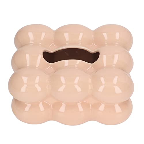 Komestikbox Galvanisierter Keramik 20 x 15 x 10 cm Rechteckig Tissue Box Desktop Deko Kosmetiktuch Taschentuchbox für Wohnzimmer, Arbeitszimmer, Hotel, Büro(Kaffeefarbe) von Tissting