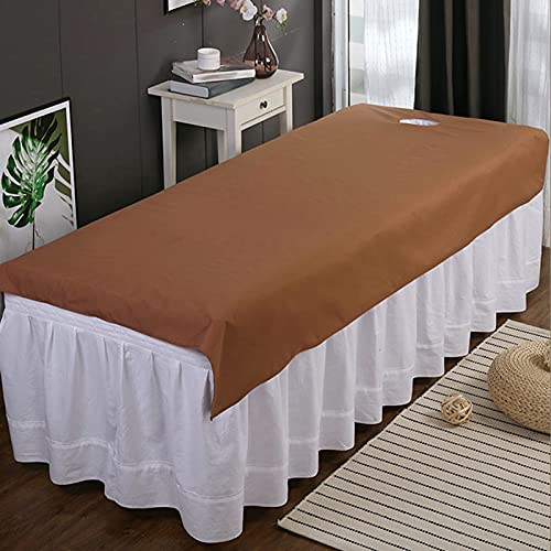 Laken für Behandlungsliege mit Öffnung für Gesichtsausschnitt, 2 Stück 200x75cm/78.7x29.5 Zoll Massage Tisch Laken für Beauty Salon, Massage, Kosmetik Salon, Spa, Massageliege, Bett(Braun) von Tissting
