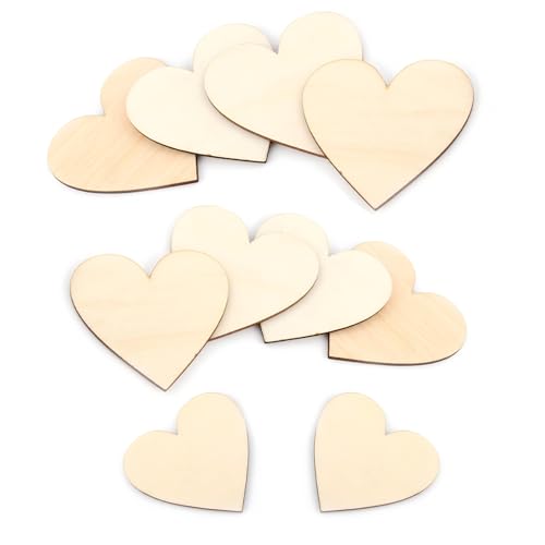 Natürliche leere Holzscheiben 1cm~8cm Unvollendete Herzförmige Polierte Malerei Holzspäne für DIY Projekt Hochzeit Festivals Hintergrunddekoration(80mm) von Tissting