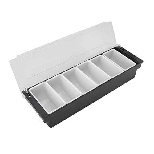 Obst Container Box Eis Party Servier Bar Eisgekühlter Gewürzspender mit Transparentem Deckel, Würzmittel Caddy Gewürz Aufbewahrungsbox zur Aufbewahrung von Früchten, Gewürzen, Kaffeebohnen(6 Fächer) von Tissting