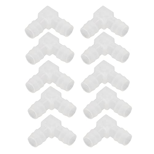 Schlauchverbinder Winkel, 10 Stück Plastik Schlauch Barb, 90 Grad Bogen L Rohr Armaturen Rohr Adapter Verbinder 2 Wege Joint Splicer Mender Union Adapter für Boot Aquarium(16mm) von Tissting
