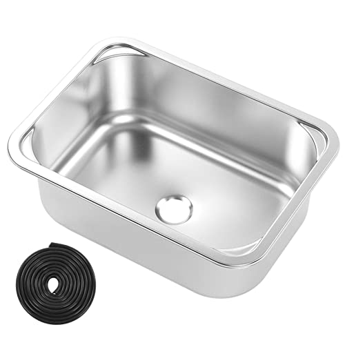 Spüle 345x245x136mm Edelstahl 304, Flächenbündig Einbau Waschbecken mit 40mm Ablauf für Küche Badezimmer, Großes Volumen Platzsparend für Campingwohnwagen Yachten Boote Spüle 345x245x136mm Edelstahl 304, Flächenbündig Einbau Waschbecken mit 40mm Ablauf für Küche Badezimmer, Großes Volumen Platzsparend für Campingwohnwagen Yachten Boote von Tissting