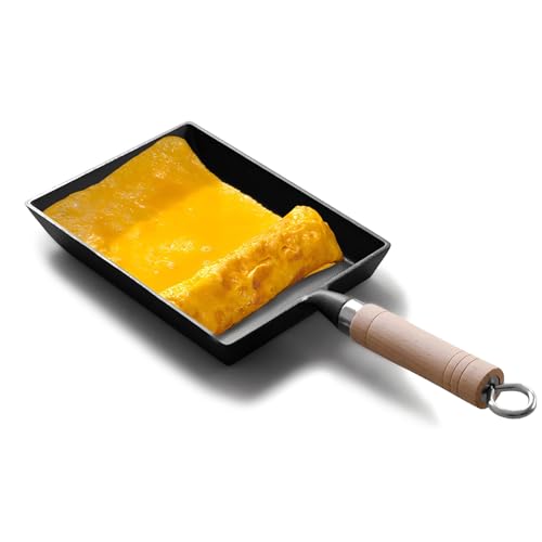 Tamagoyaki Japanische Omelettpfanne, 15.5cm Rechteckige Große Frühstückspfanne, Gusseisen Holzgriff, Mini Frühlingsrollepfanne, für Home Steak Induktionsherd, Gas, Universell Tamagoyaki Japanische Omelettpfanne, 15.5cm Rechteckige Große Frühstückspfanne, Gusseisen Holzgriff, Mini Frühlingsrollepfanne, für Home Steak Induktionsherd, Gas, Universell von Tissting