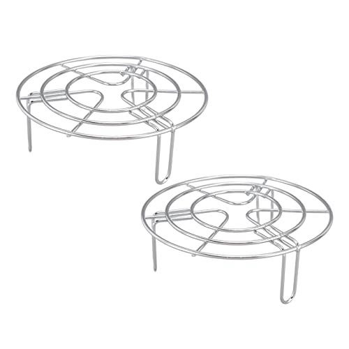 Tissting 2 teiliges Rundes Dampfgarer Regal, Edelstahl Dampfgarer Regal Topfuntersetzer Dampfregal Ständer Herd Lebensmittelheizung Dampfschale Regal Kochzubehör(15.5cm) von Tissting
