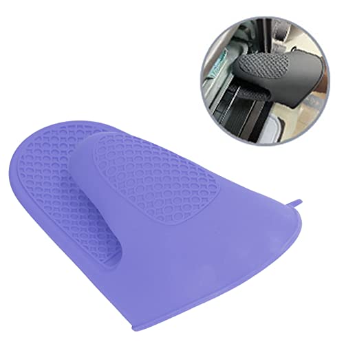 Tissting 2pcs Ofen Silikonschubstiere, Ofenhandschuh dicker Silikon -Topf -Halter Mini Silikon Verdickte Anti -Verbringungskoch -Prise zum Backen, Kochen, Grillen Grillen (Lila) von Tissting