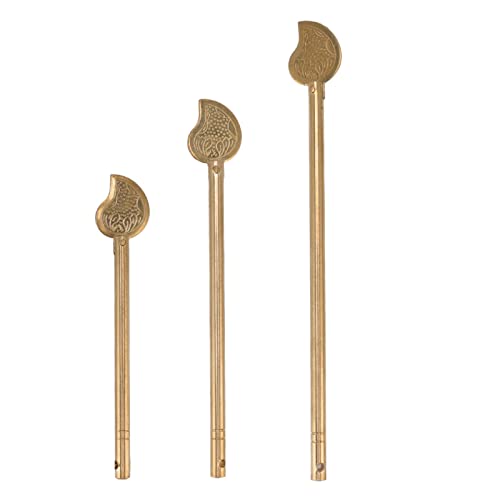 Tissting 3 Stück Chinesische Riegel, Blatt geformt Sicherheit Schlüssel Schloss, Messing Cabinet Locking Pin Deadbolt Kupfer für Schrank Tür Möbel Hardware von Tissting