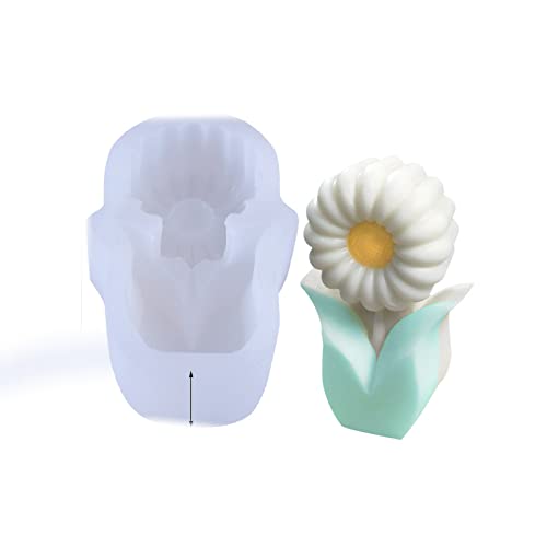 Tissting 3D Blumen Silikon Harz Formen Tulpe Sonnenblume Silikonform Deko Transparenter Epoxy Resin Abstrakte Kunst Form für DIY Schmuck Handwerk Dekoration(#4) von Tissting