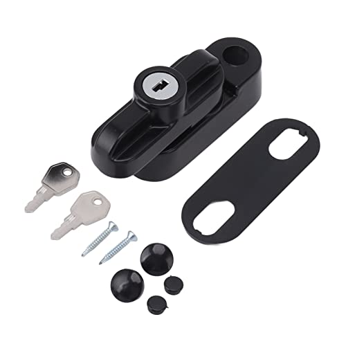 Tissting 4 Pcs Fenstersicherung Schwenkriegel mit 2 Schlüsseln, Schwarz Aluminiumlegierung T Form Fensterschloss Einbruchschutz Sicherheit Schlösser für Einflügelige Fenster, Balkontüren (Schwarz) Tissting 4 Pcs Fenstersicherung Schwenkriegel mit 2 Schlüsseln, Schwarz Aluminiumlegierung T Form Fensterschloss Einbruchschutz Sicherheit Schlösser für Einflügelige Fenster, Balkontüren (Schwarz) von Tissting